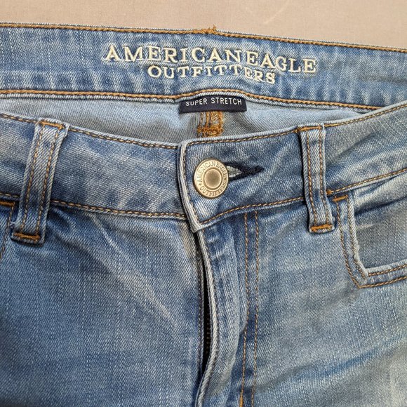 American Eagle Denim Jeggings Size 10 Short Super Stretch Light Medium Wash - Picture 5 of 16